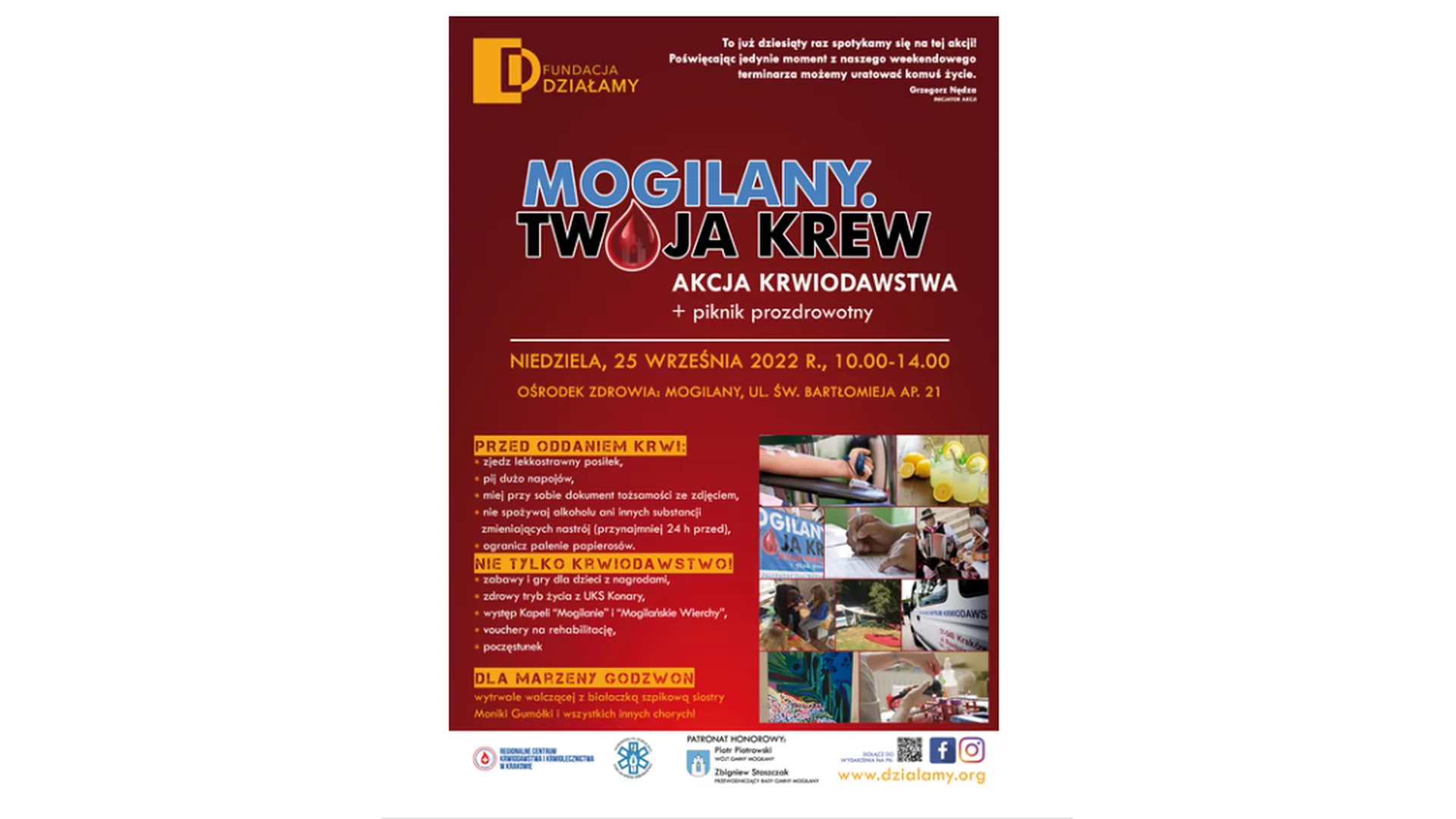 „Mogilany. Twoja krew” - akcja krwiodawstwa i piknik prozdrowotny