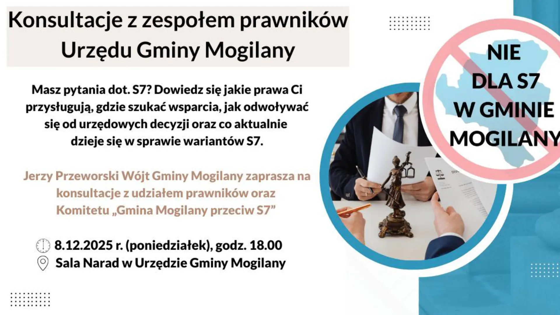 Konsultacje z zespołem prawników Urzędu Gminy Mogilany dotyczące S7
