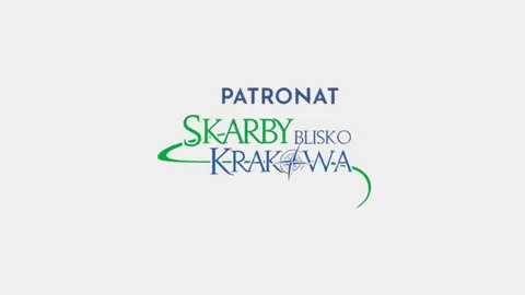logo projektu Skarby Blisko Krakowa oraz napis: Patronat