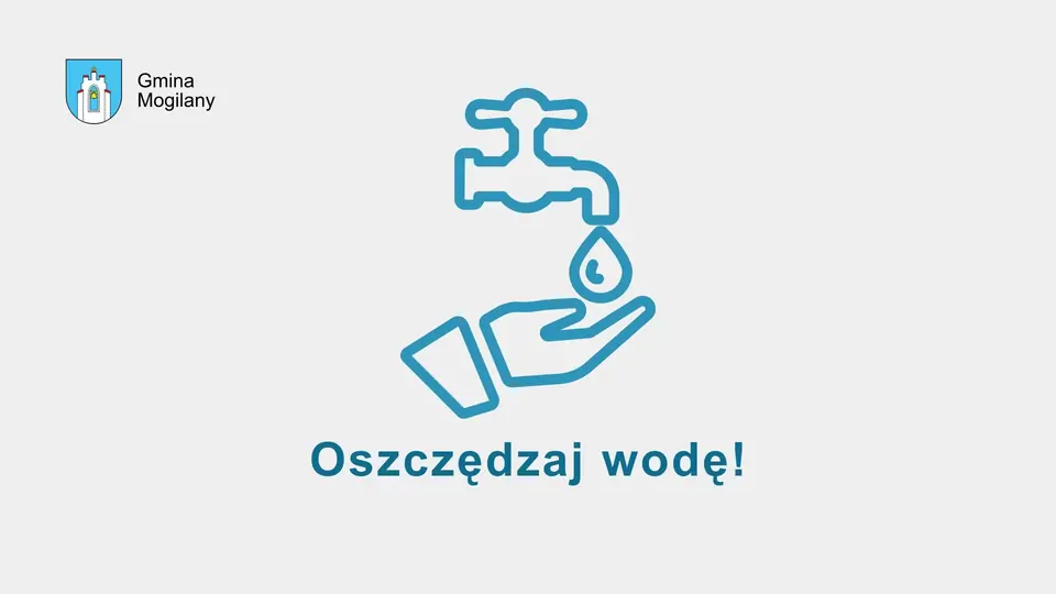 grafika oraz napis: oszczędzaj wodę