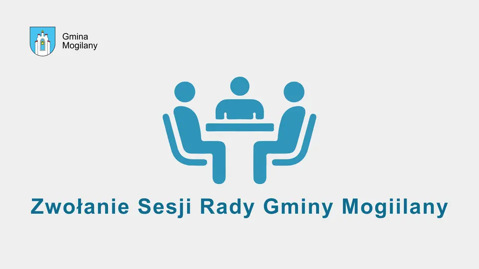 grafika i napis: zwołanie sesji rady gminy mogilany