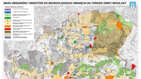 mapa obszarów wykluczonych Gminy Mogilany