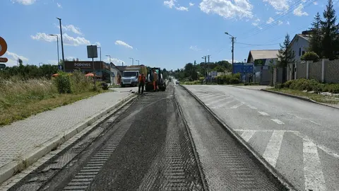 zdjęcie prac na ulicy. Krakowskiej w Mogilanach