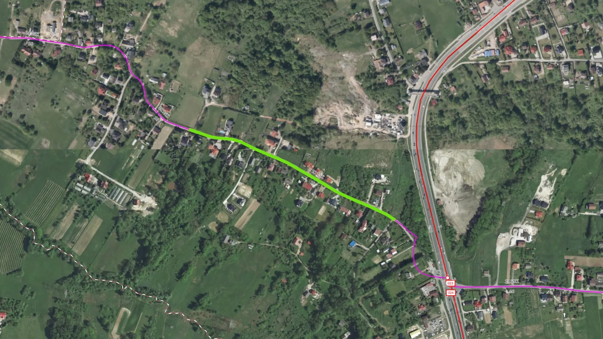 mapka z utrudnieniami