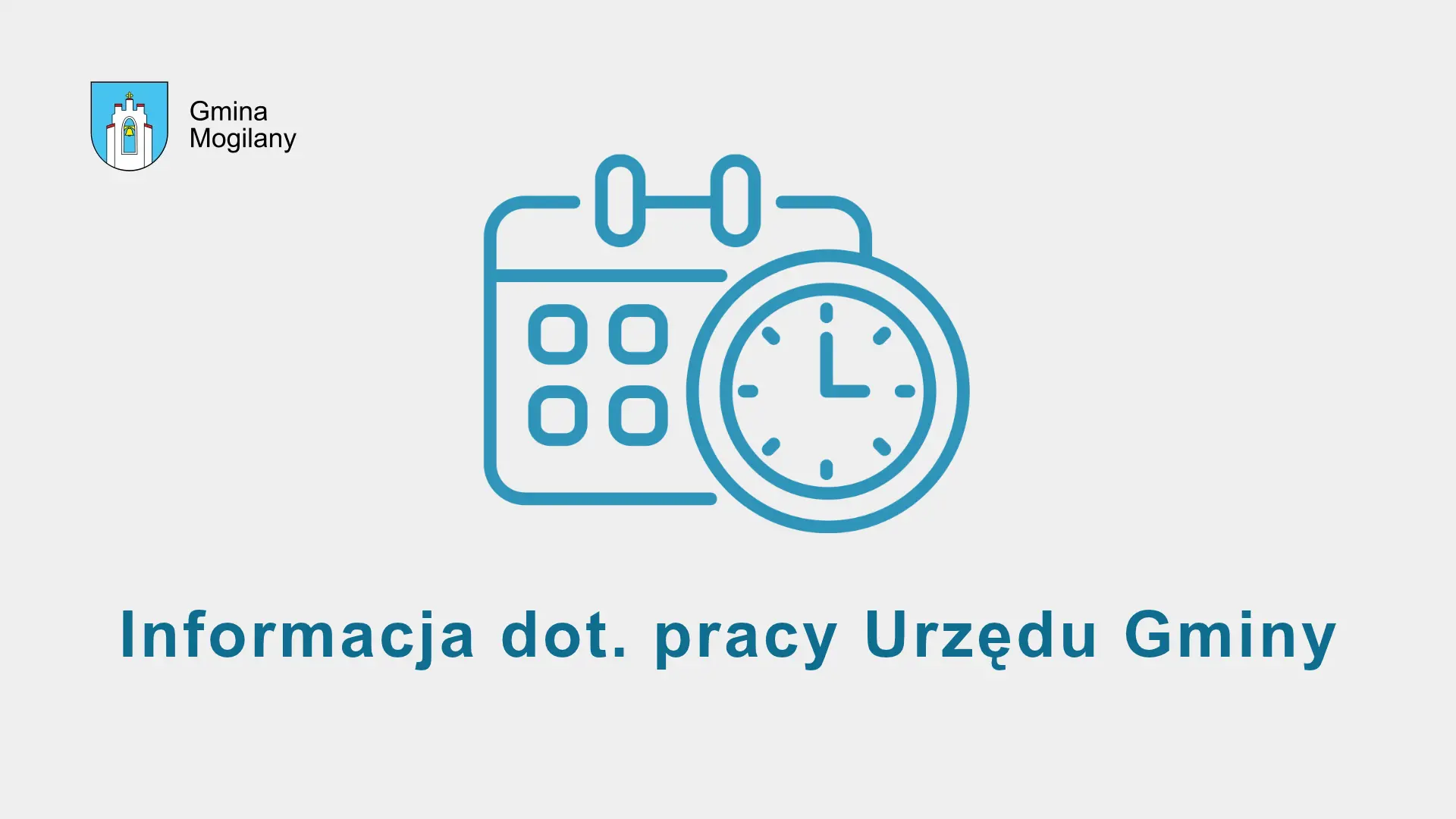 grafika + napis: informacja dot. pracy Urzędu Gminy