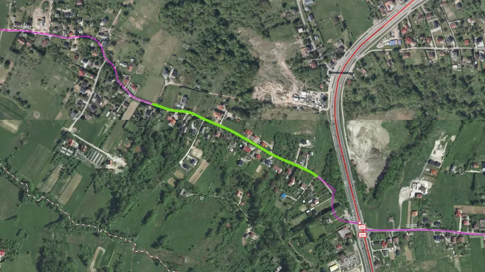 mapka z utrudnieniami