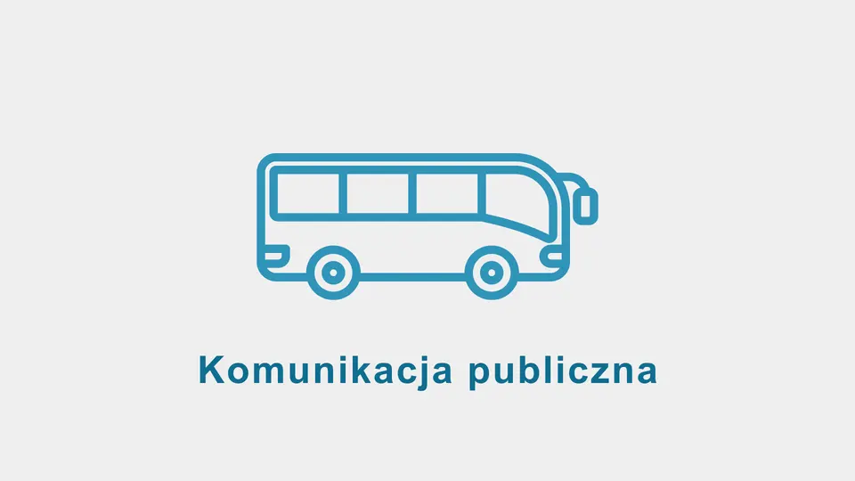 grafika autobusu i napis: komunikacja publiczna