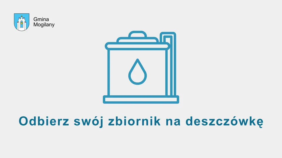 grafika + napis: odbierz swój zbiornik na deszczówkę