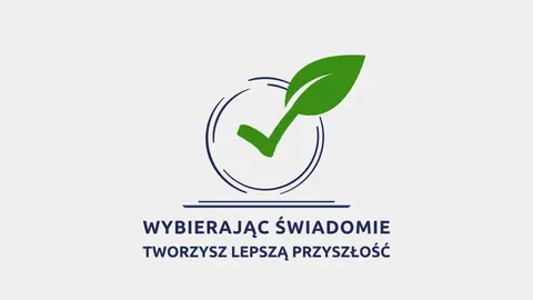 logo z listkiem i napis: wybierając świadomie tworzysz lepszą przyszłość
