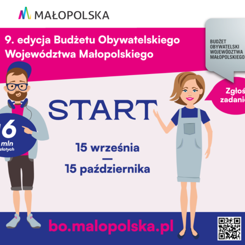 Obraz główny aktualności o tytule Nabór zadań do 9. edycji Budżetu Obywatelskiego Województwa Małopolskiego