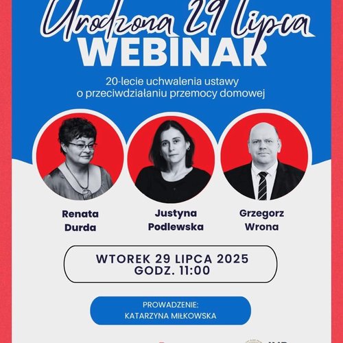 Obraz główny aktualności o tytule 20 lat ustawy o przeciwdziałaniu przemocy domowej – zapraszamy na webinar.