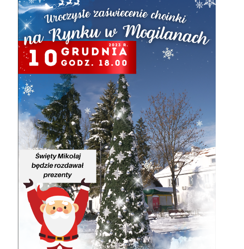Obraz główny aktualności o tytule Uroczyste zaświecenie choinki