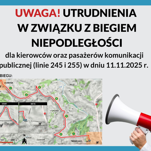 Obraz główny aktualności o tytule Utrudnienia w związku z Biegiem Niepodległości