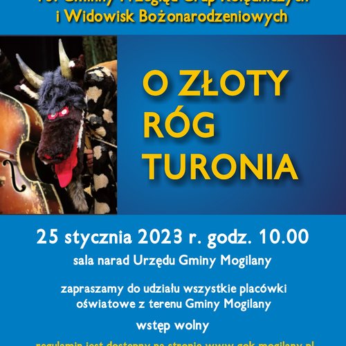 Obraz główny aktualności o tytule 18 Gminny Przegląd Grup Kolędniczych i Widowisk Bożonarodzeniowych o "Złoty Róg Turonia" 