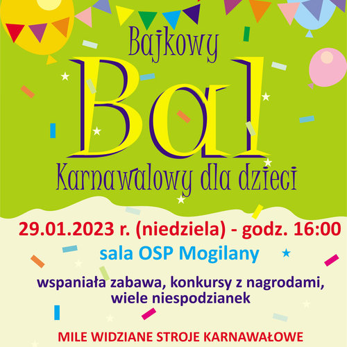 Obraz główny aktualności o tytule Bajkowy Bal Karnawałowy 