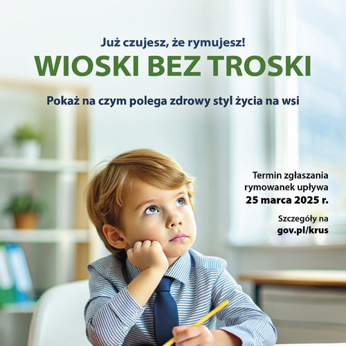 Obraz główny aktualności o tytule Zaproszenie do udziału w konkursie na Rymowankę - OR KRUS w Krakowie 
