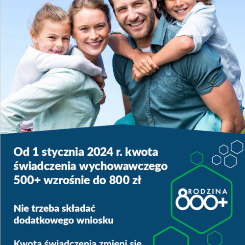 Obraz główny aktualności o tytule Świadczenie wychowawcze 800+ 